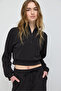 Soft Textured Half Zipper Detailed Sweatshirt - 2