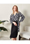 Women's Print Double Breasted Neckline Slit Dress - 3