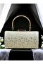 C-214 Dmc Mother of Pearl-Gold Drop Stone Evening Bag