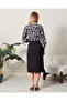 Women's Print Double Breasted Neckline Slit Dress - 8