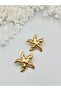 Starfish Patterned Matte Plate Earrings - Silver - 3