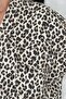 Women's Khaki Leopard Pattern Standard Size Knitwear Detailed Design Oversize Denim Jacket - 3