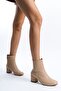 Women's Boots Square Toe Square Women's Boots Square Toe Presentation Leather Stunning Beige Boots - 3