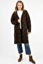 Women's Main Floral Patterned Long Pocketed Kilim Cardigan - 4