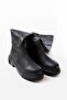 Women's Daily Black Zippered Over-The-Knee Lace-Up Sock Boots - 3