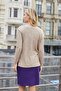 Women's Patterned Knitwear Boat Neck Long Sleeve Blouse with Side Slits - Camel - 5
