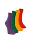 Women's Cotton Socks, 4 Pairs of Socks Green, Purple, Yellow, Red