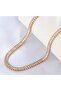 Bronze Gold Thin Baguette Stone Waterway Necklace - 2