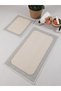 Natural Cotton Rug Washable Bath Mat Set of 2 Toilet Seat 60X100-50X60Cm 7034 - 7