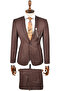 Men's Brown Two Button Double Slit Mono Collar Slim Fit 2 Piece Suit 2300310