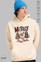 Unisex Hoodie Christmas Deer Merry Christmas Printed Hooded Oversize Embroidered Sweatshirt - 2