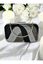 Special Design Black Silver Platinum Metal Handle Crystal Stone Evening Dress Bag Kına - 7