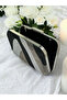 Special Design Black Silver Platinum Metal Handle Crystal Stone Evening Dress Bag Kına - 4