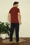 Fashion Line Men's Claret Red V-Neck 3-Piece Pajama Set 6822 - 5