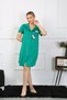 Fashion Line Women Cotton Combed Short Sleeve Buttoned Green Tunic Nightgown 13109 - 4