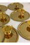 2 Model 6-Piece Round Presentation Tray and 6-Piece Butterfly Gold Macaron Holder - 2