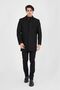 Men's Black Cashmere Wool Shirt Collar Overcoat Regular Fit Large Size - 5