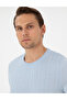 Light Blue Slim Fit Crew Neck Knitwear T-Shirt 50303616-Vr095 - 2