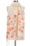 Apricot Flower Printed Women's Cotton Large Scarf - 7