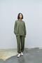 Khaki Women's Jogger Pants and Sleeves Label Detailed Modal Bottom Top Set - 2