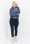 Women Sportswear Fit Brand Logo Drawstring Hoodie, Dusty Blue - 4