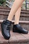 Genuine Leather Velcro Black Women's Boots - 2