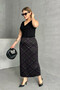Plus Size Diamond Patterned Midi Skirt Without Pockets 302495
