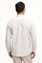 Classic Fit Long Sleeve Thin Striped Cotton Tie Collar Men's Beige Shirt - 4