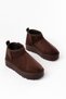 Ndr-2850 Brown Suede Fur Lined Winter Closed-Toe Women's Daily Slippers - 4