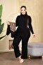 3-Piece Knitwear Set with Poncho and Throat Badi Pants with Elastic Waist - 6