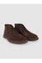 100% Genuine Leather Brown Suede Lace-Up Men's Casual Boots - 2
