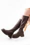 812-301 Brown Stretch Back Zipper Casual Women's Boots - 2