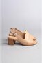 Seç 904 Genuine Leather Heel Sandals (Heel Height: 6 cm) Mink - 3