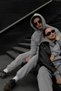 Gray Unisex Soft Fabric Oversize Fit Fleece Lined Hooded Sweatshirt Hoodie - 2