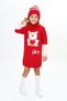 Girl's Dress Bunny Embroidered Beret and Neck Collar 3 Piece Set - 3
