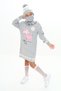 3-Piece Set with Balloon Gazelle Patterned Beret and Scarf on the Girl's Dress Tail - 8