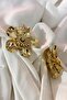 Shiny Gold Color Metal Big Flower Earrings - 7
