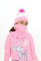 3-Piece Set with Balloon Gazelle Patterned Beret and Scarf on the Girl's Dress Tail - 3