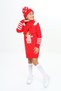 Girl's Dress Balloon Holding Teddy Bear Embroidered Beret and Scarf Set of 3 - 2