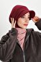 Winter Turban with Removable Visor,B-82Rb,Burgundy - 4