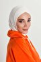 Hijab with Cross Detail on the Front, Tb-4Rb, White - 6