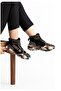 24K351 Women's Black Velvet Stone Imported Design Ankle-Length Different Air Thick Orthopedic Sole Sneaker Boots - 3