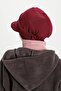 Winter Turban with Removable Visor,B-82Rb,Burgundy - 3