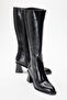 PARADIS Black Skin Women's Thick Heeled Boots
