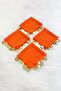 Orange Gold Chiffon Halay Handkerchief 10 Pieces, Bride Groom Wedding Henna Circumcision Engagement Bride - 2