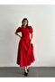 Watermelon Sleeve Midi Length Dress - 2