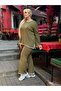 Women's Large Size White Stripe Detailed Lycra Camisole Tracksuit Set 24157 - 4
