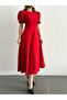 Watermelon Sleeve Midi Length Dress - 4