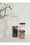 Acacia Lid Striped Model 3-Piece Glass Jar Set (1200Ml/900Ml/600Ml) - 2