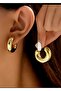 Gold thick hoop earrings